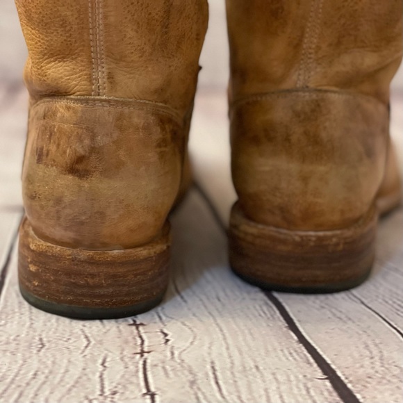 BED|STU "Manchester" Tan Rustic White Tall Boot, Size 8 - Picture 9 of 9